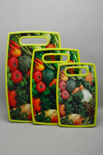 Load image into Gallery viewer, Green Printed Cutting Board With Knife (4 Piece Set)