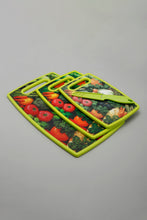 Load image into Gallery viewer, Green Printed Cutting Board With Knife (4 Piece Set)