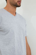 تنزيل الصورة على معرض الصور، Grey Plain V-Neck T-Shirt - REDTAG