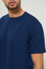 Load image into Gallery viewer, Navy Plain Crew Neck T-Shirt - REDTAG