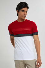 Load image into Gallery viewer, Red And White Cut & Sew T-Shirt