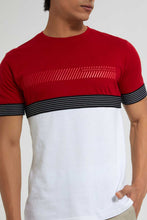 Load image into Gallery viewer, Red And White Cut & Sew T-Shirt