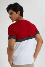 Load image into Gallery viewer, Red And White Cut & Sew T-Shirt