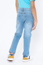 Load image into Gallery viewer, Blue Slim Fit Five Pocket Jean - REDTAG