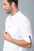 Load image into Gallery viewer, White Slim-Fit Long Sleeve Poplin Shirt - REDTAG