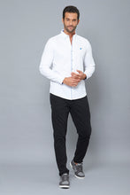 Load image into Gallery viewer, White Slim-Fit Long Sleeve Birdseye Shirt - REDTAG