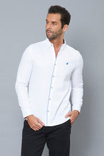 Load image into Gallery viewer, White Slim-Fit Long Sleeve Birdseye Shirt - REDTAG