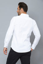 Load image into Gallery viewer, White Slim-Fit Long Sleeve Birdseye Shirt - REDTAG