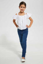 Load image into Gallery viewer, Redtag-Blue-5-Pocket-Jean-Jeans-Slim-Fit-Girls-2 to 8 Years