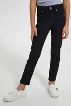 Load image into Gallery viewer, Redtag-Black-5-Pockets-Jean-Jeans-Slim-Fit-Girls-2 to 8 Years