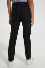 Load image into Gallery viewer, Redtag-Black-5-Pockets-Jean-Jeans-Slim-Fit-Girls-2 to 8 Years