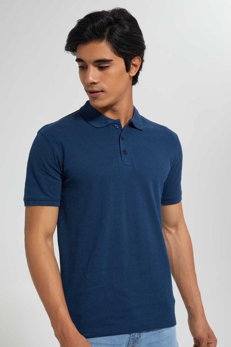 Redtag-Indigo-Polo-Shirt-Polo-Shirts-Men's-