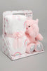 White/Pink Baby Blanket With Toy Elephant - REDTAG