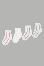 Load image into Gallery viewer, White Assorted Knee Length Socks (4-Pack) - REDTAG