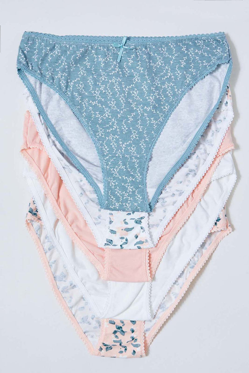 Assorted Printed High-Leg Briefs (Pack Of 5)