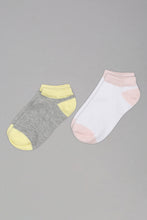 Load image into Gallery viewer, Grey/Yellow Ankle Socks (2-Pack)