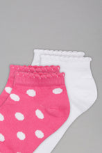 Load image into Gallery viewer, Pink/White Polka Dots Ankle Socks (2 Pack)