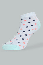 Load image into Gallery viewer, Redtag-Assorted-Printed-Ankle-Socks-(Pack-Of-3)-365,-Colour:Assorted,-Filter:Women's-Clothing,-Non-Sale,-Section:Women,-Women-Socks-Women's-