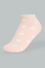 Load image into Gallery viewer, Redtag-Pink/White-Printed-Ankle-Socks-(5-Pack)-365,-Colour:Assorted,-Filter:Women's-Clothing,-Non-Sale,-Section:Women,-Women-Socks-Women's-