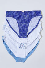 Load image into Gallery viewer, Blue/White Printed Bikini Briefs (Pack Of 5)
