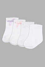 Load image into Gallery viewer, White Plain Socks (4-Pack) - REDTAG