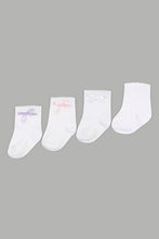 Load image into Gallery viewer, White Plain Socks (4-Pack) - REDTAG