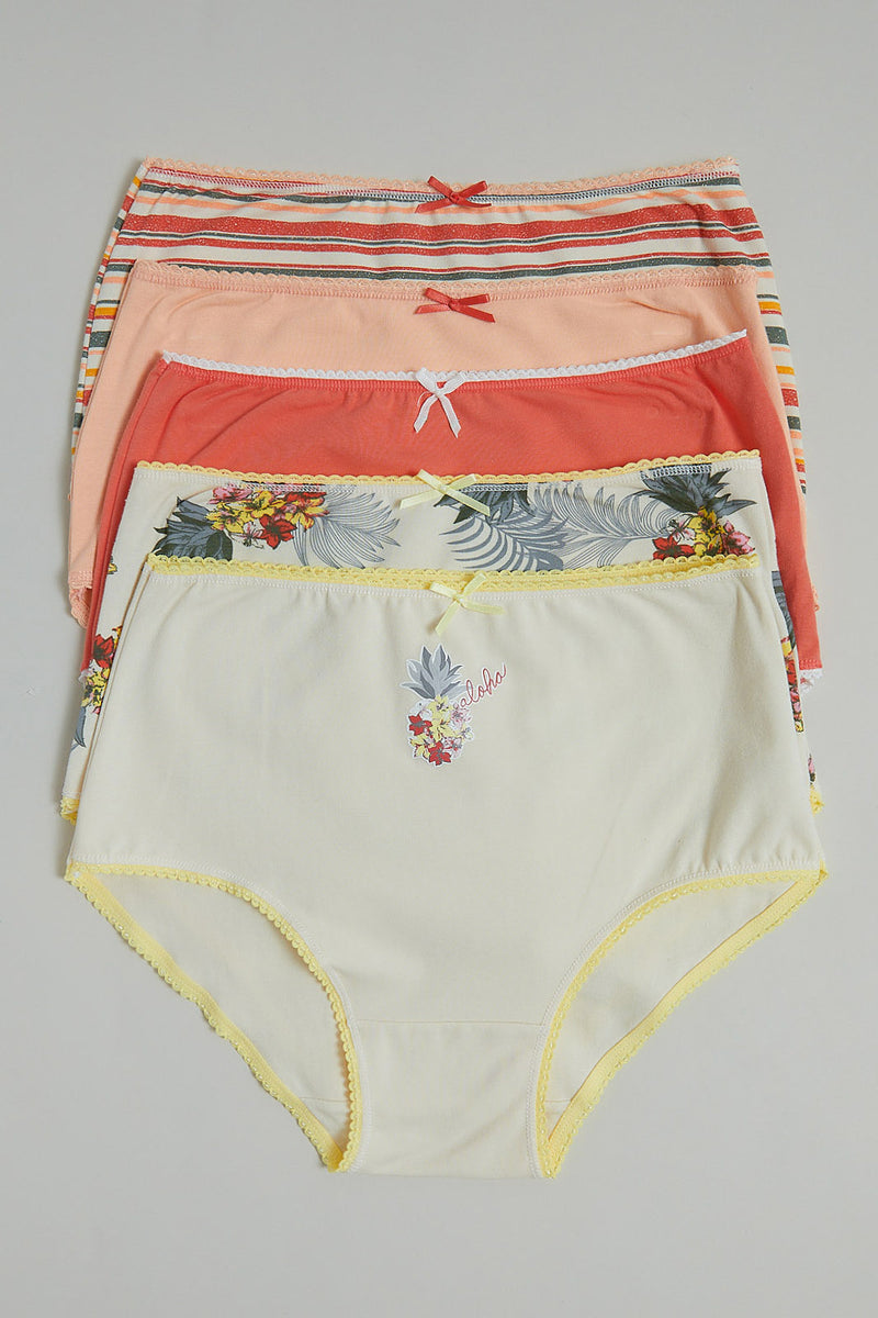Assorted Printed Full Briefs (Pack Of 5)
