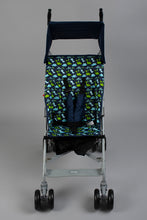 Load image into Gallery viewer, Blue and Green Dinosaur Baby Buggy with Safety Belts