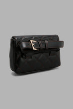 Load image into Gallery viewer, Redtag-Black-Diamond-Quilted--Bumbag-Colour:Black,-Filter:Women's-Accessories,-New-In,-New-In-Women-ACC,-Non-Sale,-W21B,-Women-Handbags-Women-