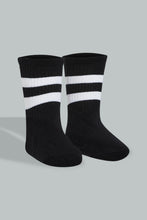 تنزيل الصورة على معرض الصور، Redtag-Black-Grey-And-Red-Striped-Socks-(4-Pair)-Full-Length-Infant-Boys-3 to 24 Months