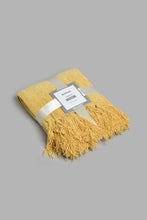 Load image into Gallery viewer, Redtag-Mustard-Chenille-Throw-With-Fringe-BED-HOME-SPUN-3,-Colour:Mustard,-Filter:Home-Bedroom,-HMW-BED-Throws,-New-In,-New-In-HMW-BED,-Non-Sale,-Section:Homewares,-W21B-Home-Bedroom-