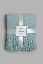 Load image into Gallery viewer, Redtag-Teal-Chenille-Throw-With-Beaded-Fringe-BED-HOME-SPUN-3,-Colour:Teal,-Filter:Home-Bedroom,-HMW-BED-Throws,-New-In,-New-In-HMW-BED,-Non-Sale,-Section:Homewares,-W21B-Home-Bedroom-