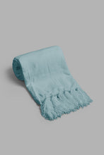Load image into Gallery viewer, Redtag-Teal-Chenille-Throw-With-Beaded-Fringe-BED-HOME-SPUN-3,-Colour:Teal,-Filter:Home-Bedroom,-HMW-BED-Throws,-New-In,-New-In-HMW-BED,-Non-Sale,-Section:Homewares,-W21B-Home-Bedroom-