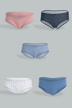 Load image into Gallery viewer, Redtag-Assorted-Print/Plain-Boyleg-Briefs-(5-Pack)-Briefs-Boyleg-Women's-