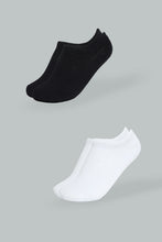 Load image into Gallery viewer, Redtag-Black/White-2-Pack-Invisible-Socks-365,-Boys-Socks,-Colour:Assorted,-ESS,-Filter:Boys-(2-to-8-Yrs),-New-In,-New-In-BOY,-Non-Sale,-Section:Kidswear-Boys-