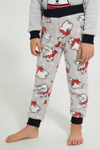 تنزيل الصورة على معرض الصور، Redtag-Grey-Applique-Fleece-Pyjama-Set-Pyjama-Sets-Boys-2 to 8 Years