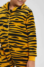 Load image into Gallery viewer, Redtag-Orange-Tiger-Onesie-Boys-Pyjama-Sets,-Colour:Orange,-EHW,-Filter:Boys-(2-to-8-Yrs),-New-In,-New-In-BOY,-Non-Sale,-Section:Kidswear,-W21B-Boys-