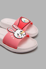 Load image into Gallery viewer, Redtag-Pink-Bunny-Slide-Character,-Colour:Pale-Pink,-Filter:Girls-Footwear-(3-to-5-Yrs),-GIR-Flip-Flops,-New-In,-New-In-GIR-FOO,-Non-Sale,-W21B-Girls-