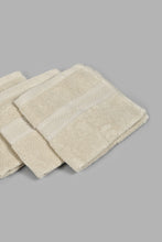 Load image into Gallery viewer, Redtag-Beige-Textured-Cotton-Face-Towel-Set-(4-Piece)-Face-Towels-Home-Bathroom-