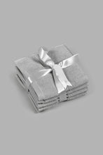 Load image into Gallery viewer, Redtag-Light-Grey-Textured-Cotton-Face-Towel-Set-(4-Piece)-Face-Towels-Home-Bathroom-