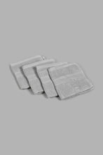 Load image into Gallery viewer, Redtag-Light-Grey-Textured-Cotton-Face-Towel-Set-(4-Piece)-Face-Towels-Home-Bathroom-