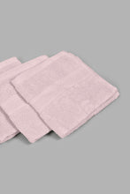 Load image into Gallery viewer, Redtag-Pink-Textured-Cotton-Face-Towel-Set-(4-Piece)-Face-Towels-Home-Bathroom-