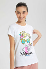 تنزيل الصورة على معرض الصور، Redtag-White-Graphic-T-Shirt-Cropped-Tops-Senior-Girls-9 to 14 Years