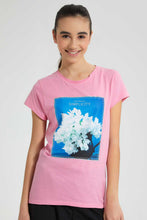 تنزيل الصورة على معرض الصور، Redtag-Lt-Pink-Graphic-T-Shirt-Cropped-Tops-Senior-Girls-9 to 14 Years
