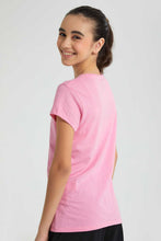 تنزيل الصورة على معرض الصور، Redtag-Lt-Pink-Graphic-T-Shirt-Cropped-Tops-Senior-Girls-9 to 14 Years