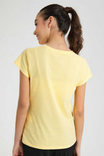 تنزيل الصورة على معرض الصور، Redtag-Yellow-Graphic-T-Shirt-Cropped-Tops-Senior-Girls-9 to 14 Years