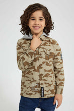 تنزيل الصورة على معرض الصور، Redtag-Tan-Camo-Print-Hooded-Shirt-Boys-Shirts,-Colour:Tan,-Filter:Boys-(2-to-8-Yrs),-New-In,-New-In-BOY,-Non-Sale,-Section:Kidswear,-W21B-Boys-2 to 8 Years