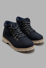 Load image into Gallery viewer, Redtag-Navy-Plain-Derby-Boots-BSR-Boots,-Character,-Colour:Navy,-Filter:Boys-Footwear-(5-to-14-Yrs),-New-In,-New-In-BSR-FOO,-Non-Sale,-W21B-Senior-Boys-5 to 14 Years