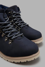 Load image into Gallery viewer, Redtag-Navy-Plain-Derby-Boots-BSR-Boots,-Character,-Colour:Navy,-Filter:Boys-Footwear-(5-to-14-Yrs),-New-In,-New-In-BSR-FOO,-Non-Sale,-W21B-Senior-Boys-5 to 14 Years