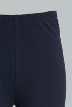 تنزيل الصورة على معرض الصور، Redtag-Navy-Jacquard-Legging-Leggings-Senior-Girls-9 to 14 Years